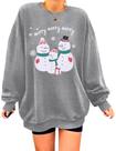 Sudadera Zeagoo de Navidad con Muñeco de Nieve y Copos de Nieve para Mujer