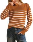 Suéter Arach & Cloz Wool Blend listrado com gola de barco XXL