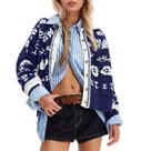 Suéter cardigã MISSACTIVER com estampa floral para mulheres Suéter cardigã MISSACTIVER com estampa floral para mulheres