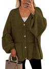 Suéter cardigã PRETTYGARDEN Fall Chunky para mulheres verde militar