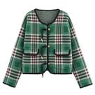 Suéter Cardigan Blazer HOULENGS verde escuro para mulheres