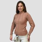 Suéter Casual Feminino Tricô Trançado Elegante Inverno Macio