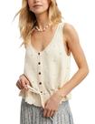 Suéter, colete, bianstore, camiseta regata de crochê feminina, bege, tamanho XS