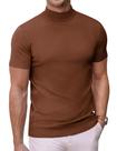Suéter COOFANDY Vintage de gola alta e manga curta para homens