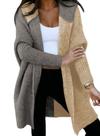 Suéter de cardigã Astylish Womens Boyfriend Color Block