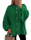 Suéter de cardigã feminino PRETTYGARDEN de malha grossa verde GG Suéter de cardigã feminino PRETTYGARDEN de malha grossa verde GG