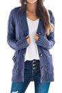 Suéter de cardigã feminino PRETTYGARDEN tricotado azul cinza