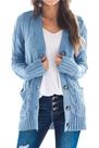Suéter de cardigã feminino PRETTYGARDEN tricotado azul GG