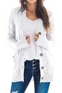 Suéter de cardigã feminino PRETTYGARDEN tricotado branco (M)