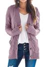 Suéter de cardigã feminino PRETTYGARDEN tricotado roxo S