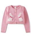 Suéter de cardigã Gymboree Pink Ribbon Bunny para criança de 12 anos Suéter de cardigã Gymboree Pink Ribbon Bunny para criança de 12 anos