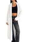 Suéter de cardigã Saodimallsu feminino Chunky Fuzzy Lapela branca