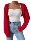 Suéter de cardigã Verdusa Y2k Cropped Knit Open Front Red Suéter de cardigã Verdusa Y2k Cropped Knit Open Front Red