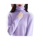 Suéter De Cashmere Com Gola Alta Em Plush De Mink Para Mulheres Outono Inverno Dbr-018