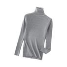 Suéter De Gola Alta Em Cashmere Macio Para Mulheres, Tricô Básico Sólido, Top Casual De Outono E