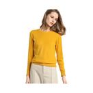 Suéter De Lã De Cashmere Para Mulheres Em Tamanho Grande, Pullover Slim Com Decote O E Mangas Longas
