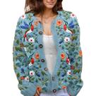 Suéter de malha feminino Akivide com estampa floral de outono