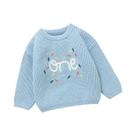 Suéter De Malha Para Bebês, Meninos E Meninas, Manga Comprida, Letras Bordadas, Roupa Externa De