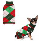 Suéter de Natal para cães KOOLTAIL clássico de gola alta xadrez XS