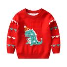 Suéter De Natal Para Meninos Com Estampa De Dinossauro, Pulôver Tricotado Fofo Para Festivais E Vida