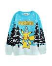 Suéter de Natal Pokémon Kids tricotado azul festivo Pikachu Suéter de Natal Pokémon Kids tricotado azul festivo Pikachu