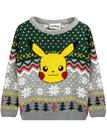 Suéter de Natal Pokémon Pikachu Kids Grey 5-14 anos
