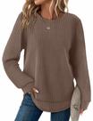 Suéter de túnica WIHOLL Waffle Knit térmico com gola redonda feminina S