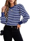 Suéter Dokotoo Business Casual Color Block para mulheres azul