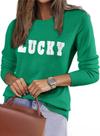 Suéter EVALESS St. Patrick's Day Wool Blend Green para mulheres