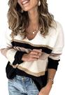 Suéter feminino Angashion com gola redonda, colorido, tricotado, preto