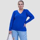 Suéter Feminino Básico Modal Gola V