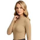 Suéter Feminino Canelado Manga Longa Gola Alta Estilo Cacharrel Premium Inverno Casual Chic Suéter Feminino Canelado Manga Longa Gola Alta Estilo Cacharrel Premium Inverno Casual Chic