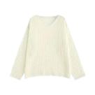 Suéter Feminino Casual Solto E Respirável Com Detalhes Vazados Estilo Japonês Para O Verão