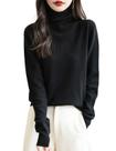 Suéter feminino Chanyarn outono-inverno 100% lã merino preta GG