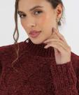Suéter Feminino Chenille Trabalhado Marisa Vinho-52593