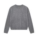 Suéter Feminino Cinza Oversized De Manga Longa, Tricô Solto Com Gola Redonda, Jumper De Outono E