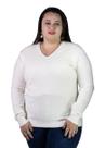 Suéter Feminino City Lady by Facinelli Plus Size 658112 Offwhite