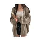 Suéter Feminino Coreano Solto E Quente, Tricô Básico, Cardigã Para Outono E Inverno