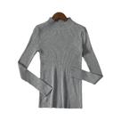 Suéter Feminino De Cashmere Com Gola Alta, Básico, Sólido, Casual Para Outono E Inverno