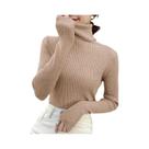 Suéter Feminino De Cashmere Com Gola Alta, Pullover Macio Tricotado, Básico Para Outono E Inverno