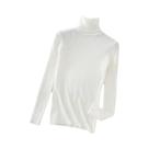 Suéter Feminino De Cashmere Macio Com Gola Alta, Básico, Sólido, Casual Para Outono E Inverno