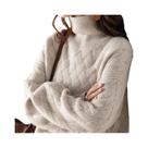 Suéter Feminino De Cashmere Solto Oversize Para Inverno, Casual E Elegante, Pullover Grosso De Manga