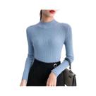 Suéter Feminino De Gola Alta Slim Fit Para Outono/Inverno, Estilo Vintage, Tricô Sólido, Casual, Top Suéter Feminino De Gola Alta Slim Fit Para Outono/Inverno, Estilo Vintage, Tricô Sólido, Casual, Top