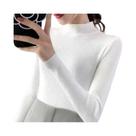 Suéter Feminino De Gola Alta Slim Fit Para Outono/Inverno, Estilo Vintage, Tricô Sólido, Casual, Top