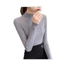 Suéter Feminino De Gola Alta Slim Fit Para Outono/Inverno, Estilo Vintage, Tricô Sólido, Casual, Top