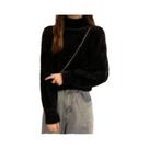 Suéter Feminino De Inverno Grosso Com Gola Alta Em Lã Imitação De Vison, Macio, Quente E Casual