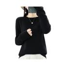 Suéter Feminino De Lã Com Gola Redonda, Manga Longa, Tricô, Elegante, Versátil E Caimento Solto