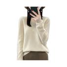 Suéter Feminino De Lã Merino E Cashmere Com Decote Em V, Manga Longa, Tricô Para Outono E Inverno