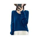 Suéter Feminino De Lã Merino E Cashmere Com Decote Em V, Manga Longa, Tricô Para Outono E Inverno Suéter Feminino De Lã Merino E Cashmere Com Decote Em V, Manga Longa, Tricô Para Outono E Inverno