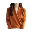 Suéter Feminino De Lã Merino E Caxemira Grossa, Tricotado, Manga Longa, Caimento Solto, Quente, Para